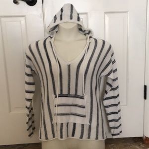 Lovestitch blue striped Hoodie Sweater Medium